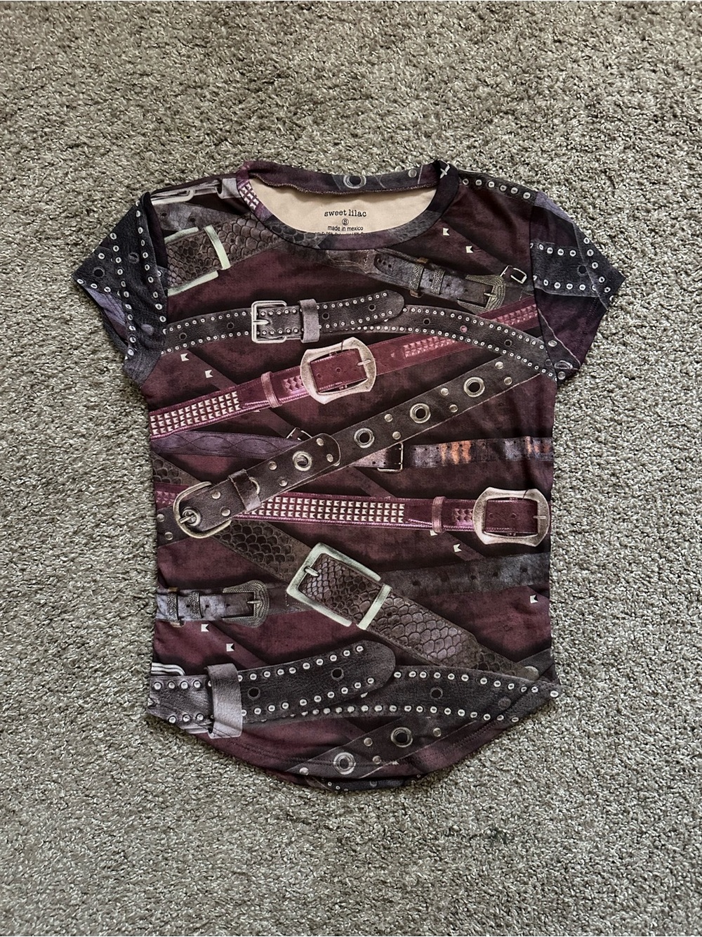 Belt-Print Short Sleeve Tee